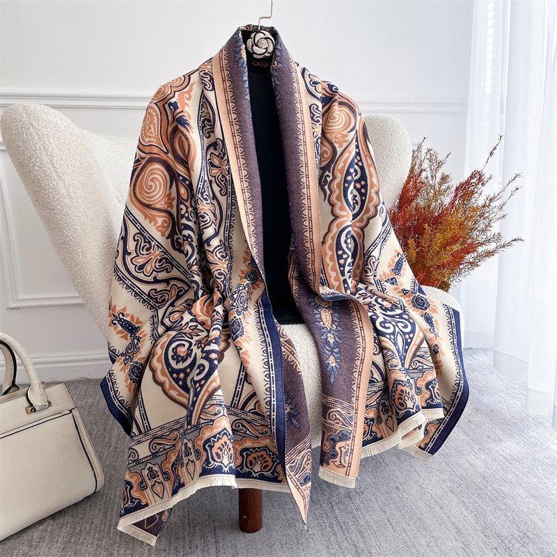Écharpe chaude d'hiver pour femmes, Pashmina de luxe, châles de prière, couverture épaisse en cachemire, étoles épaisses, Poncho élégant pour dames, Bufanda
