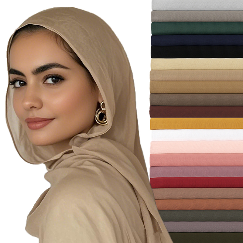 Voile musulman en coton Modal, écharpe Hijab longue, châle musulman uni, Turban doux, cravate, bandeau pour femmes, bandeau africain