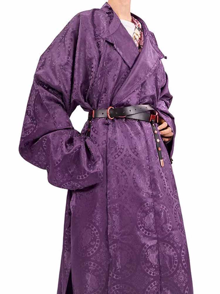 Robe Hanfu chinoise de la dynastie Tang pour hommes, bleu, jaune, rouge, violet, vert, vintage, col rond, robe Hanfu, taille plus 2XL