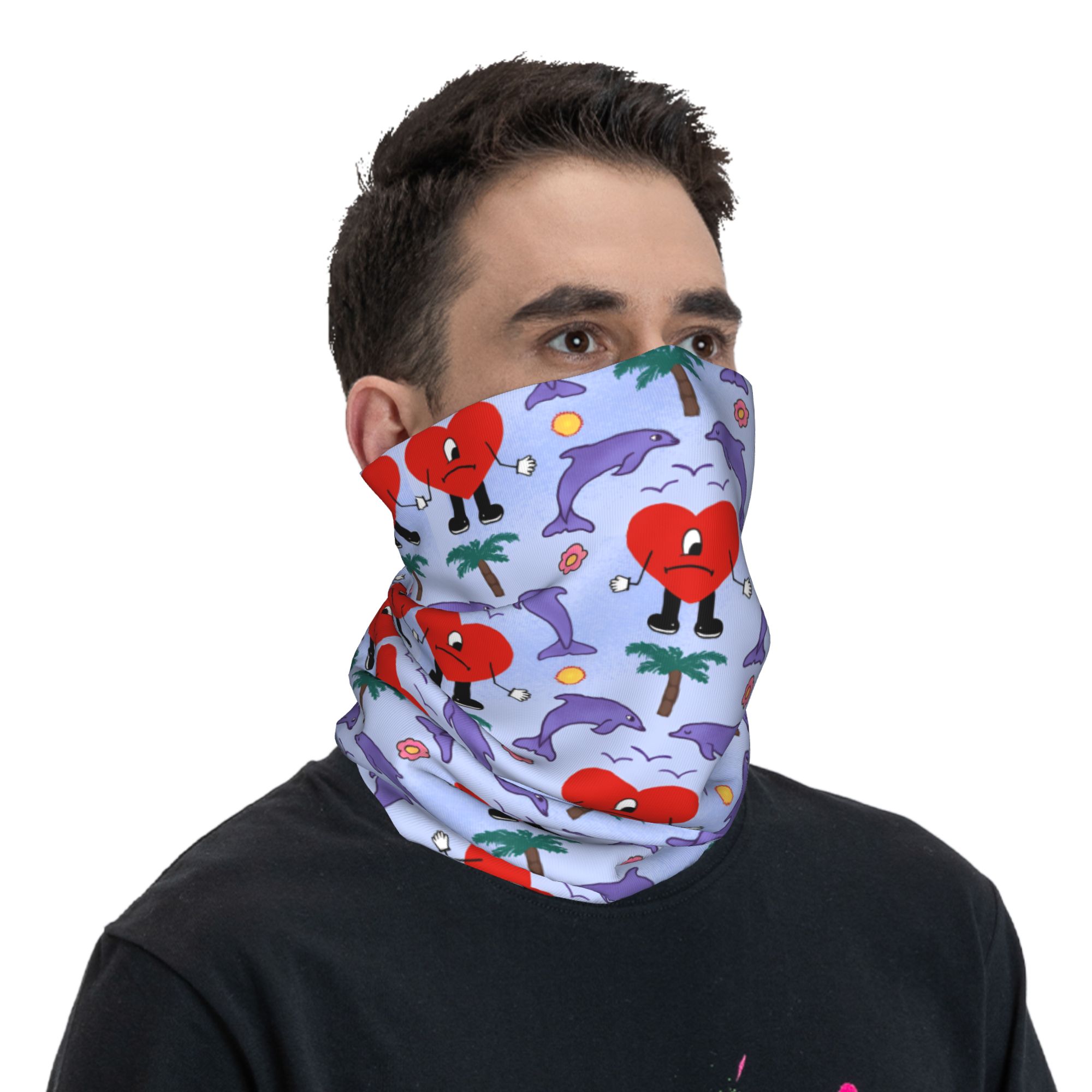 Personnalisé Hot Rock musique mauvais b-lapin Bandana cache-cou Protection UV visage écharpe couverture hommes classique bandeau Tube cagoule