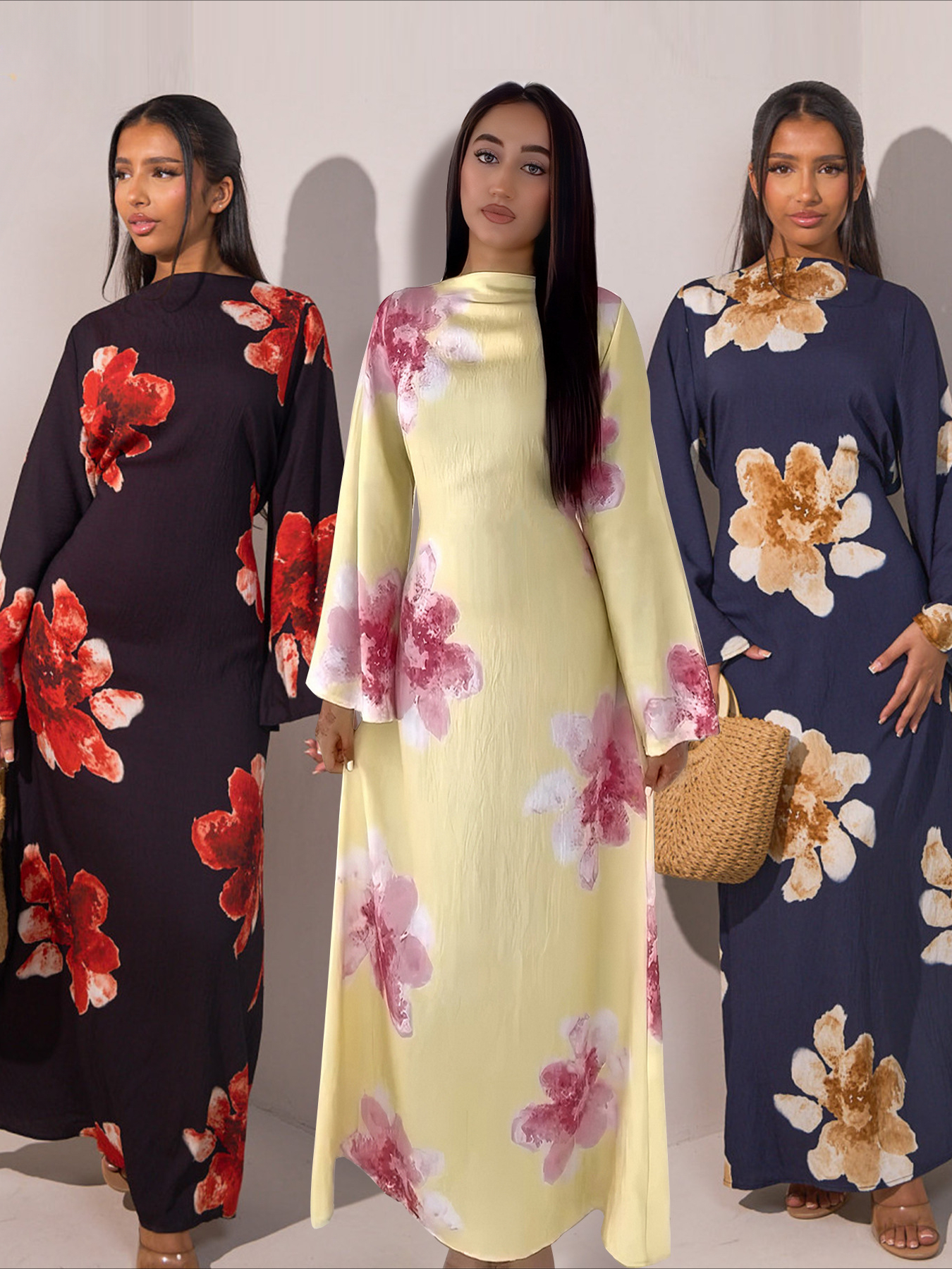 Eid Abaya femmes Robe de soirée imprimée musulman Jalabiya dubaï robes Largos fête Caftan caftan arabe longue Robe 2025 robes de Ramadan