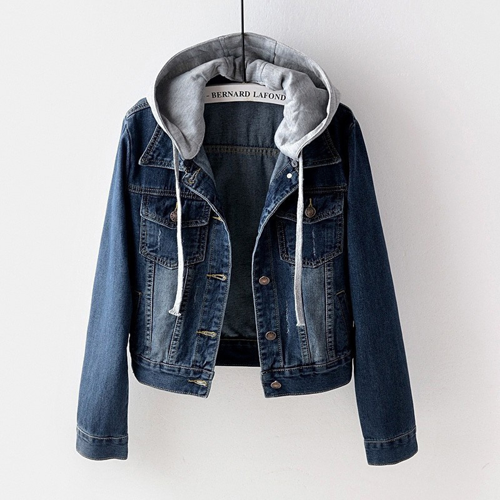 DistMurcia-Veste en Jean à Capuche pour Femme et Fille, Manteau Court à Manches sulf, Décontracté, Y2k, Streetwear