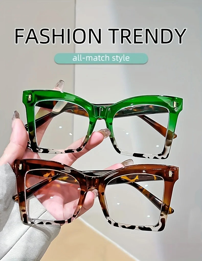 Lunettes de lecture de style nouveau pour femmes, monture surdimensionnée carrée, verres correcteurs bloquant la lumière bleue, lunettes presbyopes
