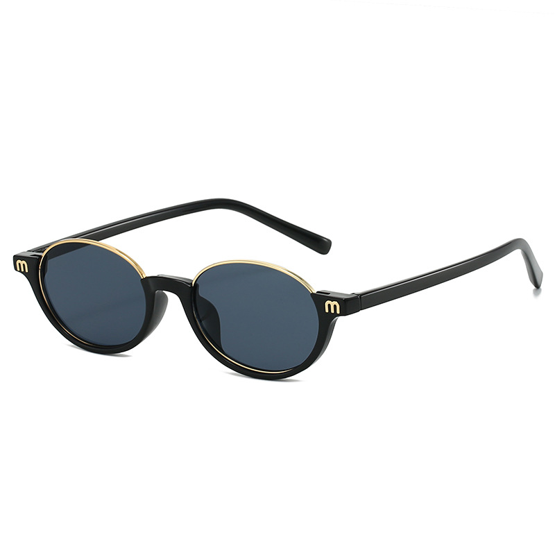 Lunettes de soleil ovales de marque 2026 pour femmes, demi-monture, lettres M décoratives, lunettes de soleil de créateur pour femmes, UV400, voyage, mode, lunettes