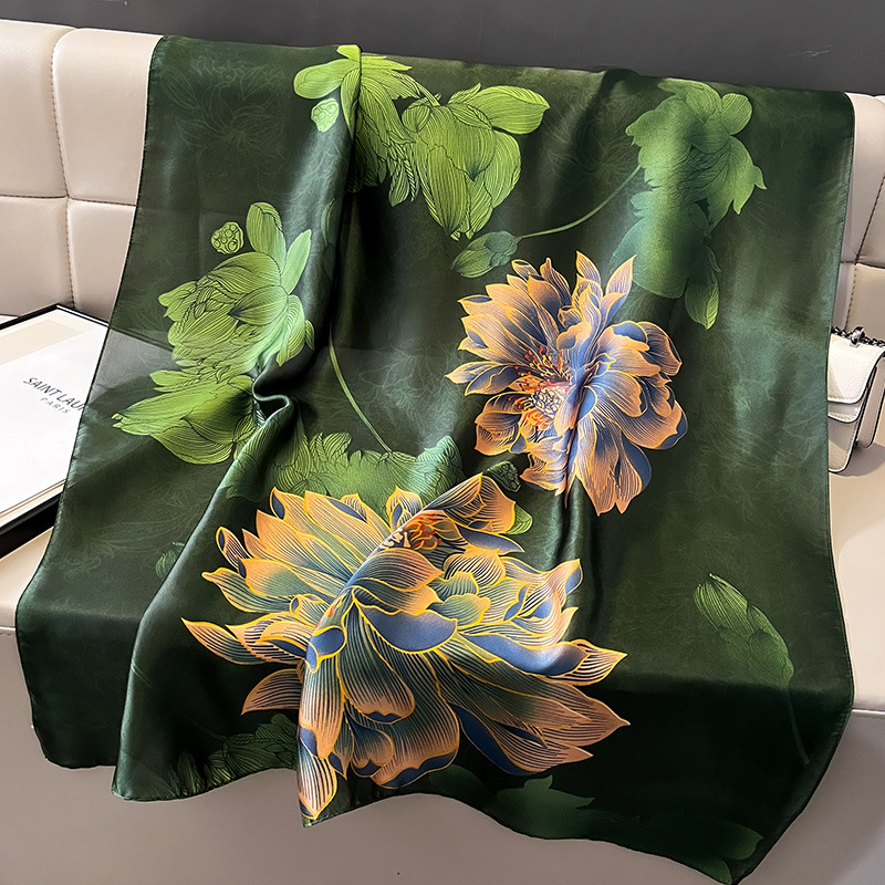 Injplanchers f-Châle à fleurs pour femme, protection solaire de luxe, écharpes de plage, enveloppes de climatisation, voyage, mode féminine