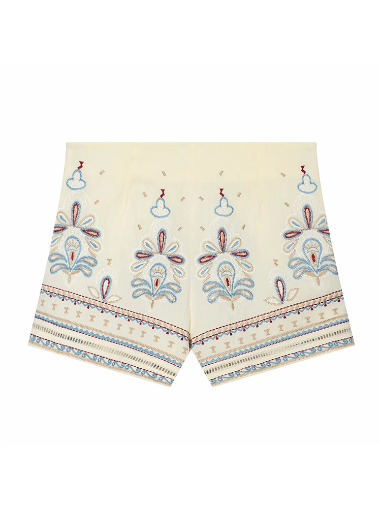 Ensembles brodés bohèmes pour femmes, élégants ensembles amples pour femmes, t-shirts à manches courtes, shorts à jambes larges, ensembles tendance pour l'été
