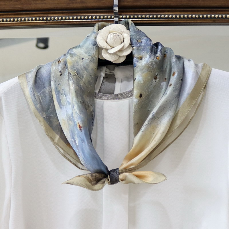 Foulard en soie naturelle 100% pour femmes, Bandana pour danseuse de Ballet, peinture à l'huile, carré de 55cm