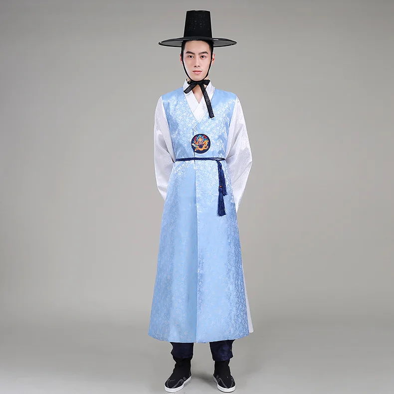 Jupe Longji pour homme, robe Hanbok coréenne traditionnelle originale, costume ethnique pour homme, vêtements de cour coréens pour spectacle sur scène