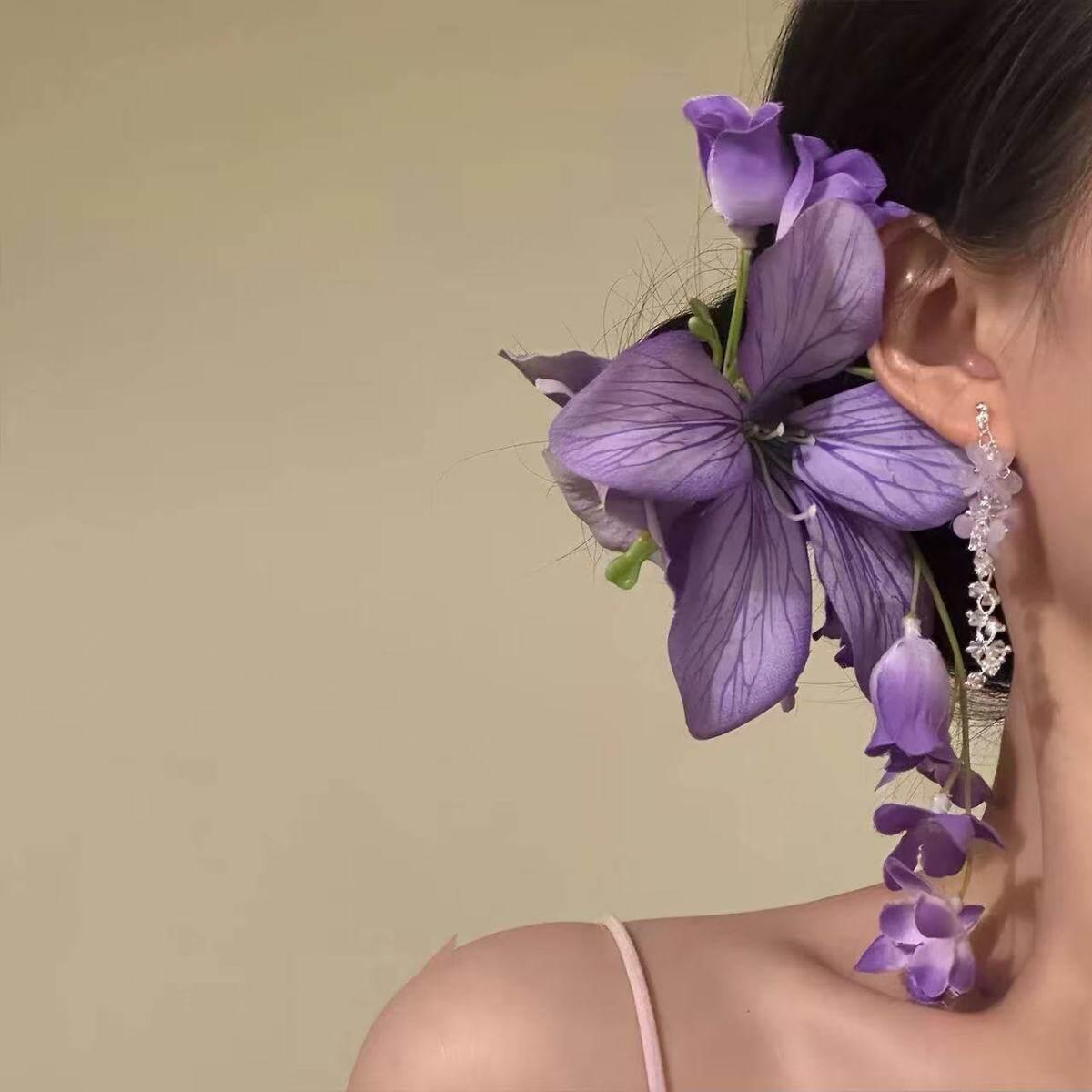Pince à cheveux en tissu de soie pour mariage, avec gland d'hortensia, accessoire capillaire de style chinois traditionnel, bijou élégant