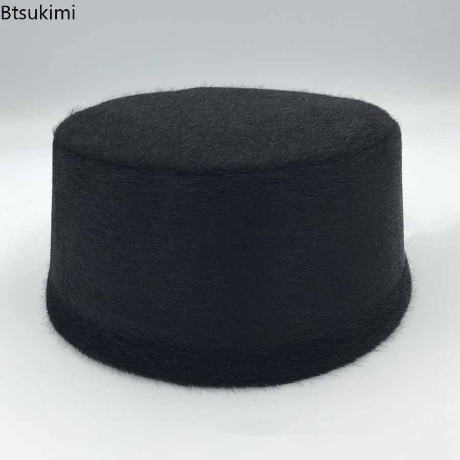 Chapeaux musulmans pour hommes, casquettes rigides, chapeaux de prière Eid, fête élégante, Turban de dubaï saoudien, Style ethnique, garde au chaud en hiver, chapeau de grand-père