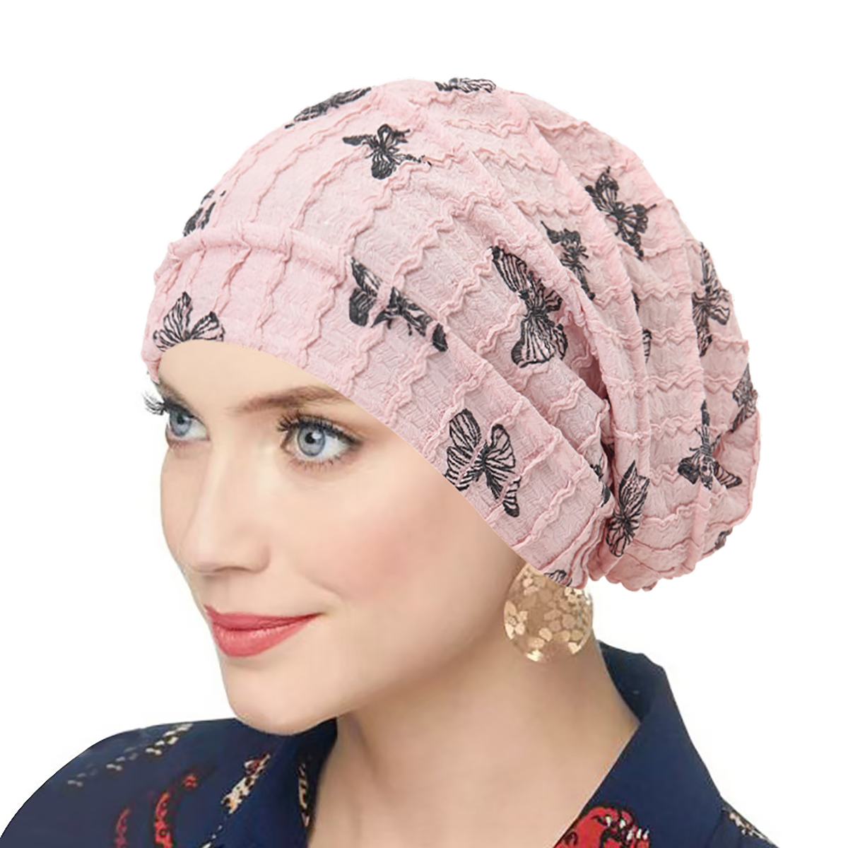 Turban imprimé papillon pour femme, chapeau indien, hijab musulman, bonnet, foulard pour perte de cheveux, bonnet chimio, couvre-chef, bandanas, turbante mujer