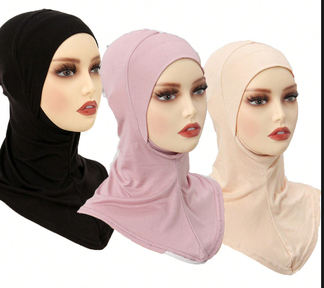 3 pièces casquette intérieure musulmane Hijab pour femmes solide sous-écharpe Hijab sous-capuchon écharpe Turban chapeau islamique Hijabs prêt à porter couvre-chef