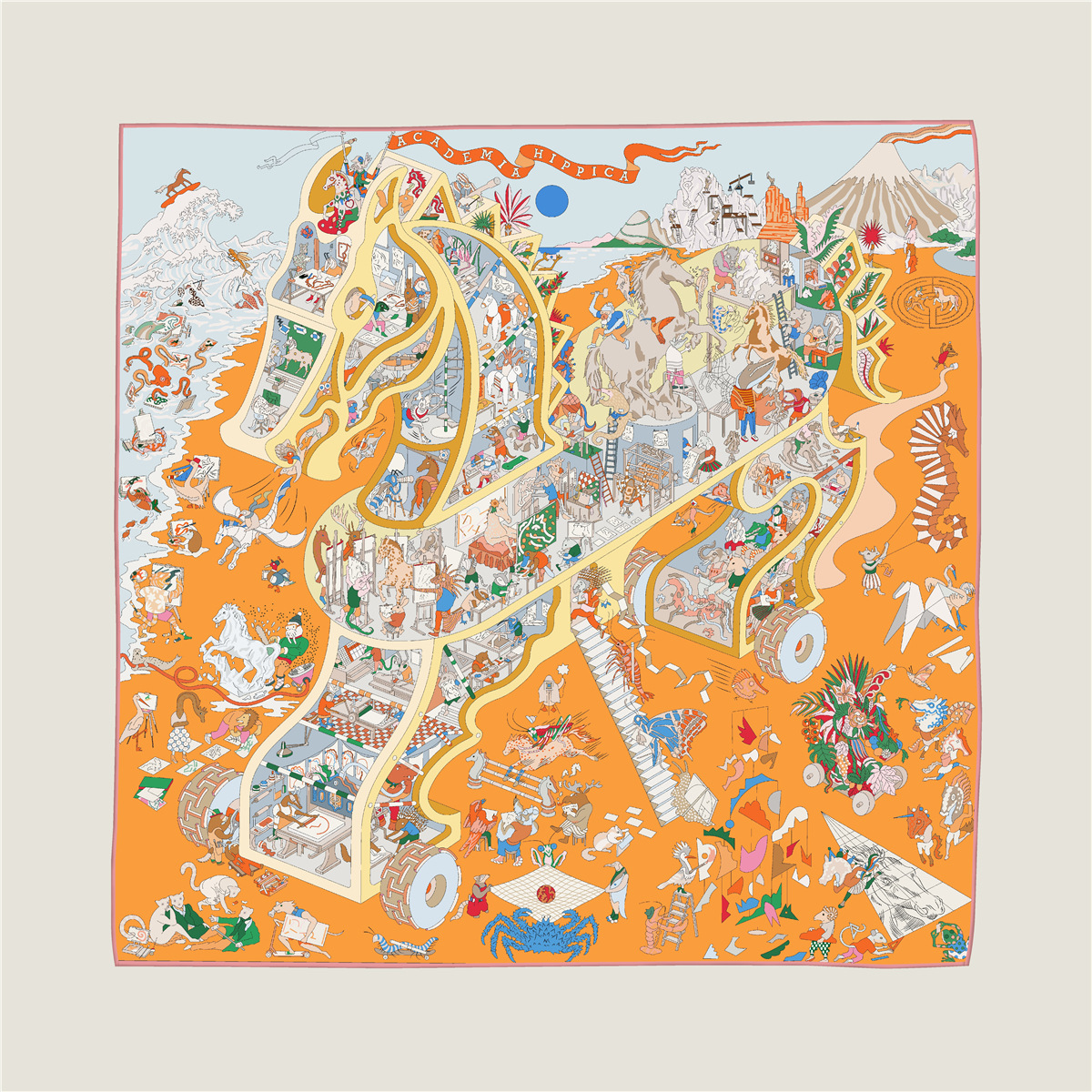 Écharpe carrée tendance double face à blocs de couleur 90 cm pour femme, décorative, à revers, polyvalente, pour l'équitation et les activités de plein air