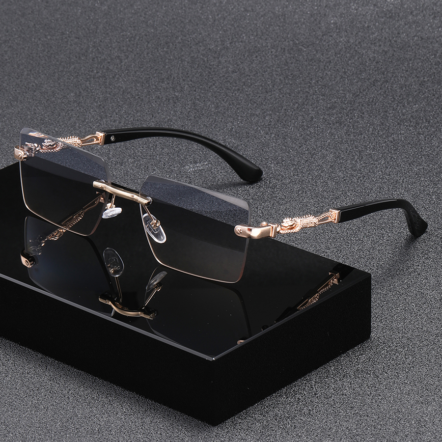 Lunettes de mode tendance personnalisées sans cadre pour hommes et femmes adaptées aux fêtes, aux rassemblements et aux cadeaux de vacances