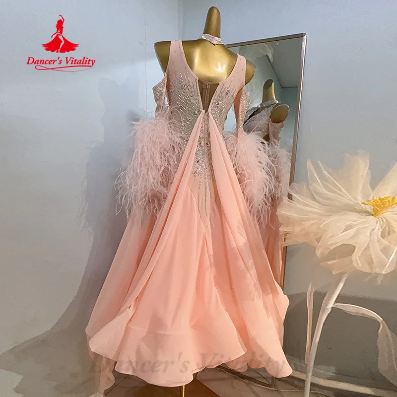 Costumes de danse modernes pour femmes, robe de concours de valse de danse de salle de bal personnalisée, vêtements de spectacle de salle de danse pour filles