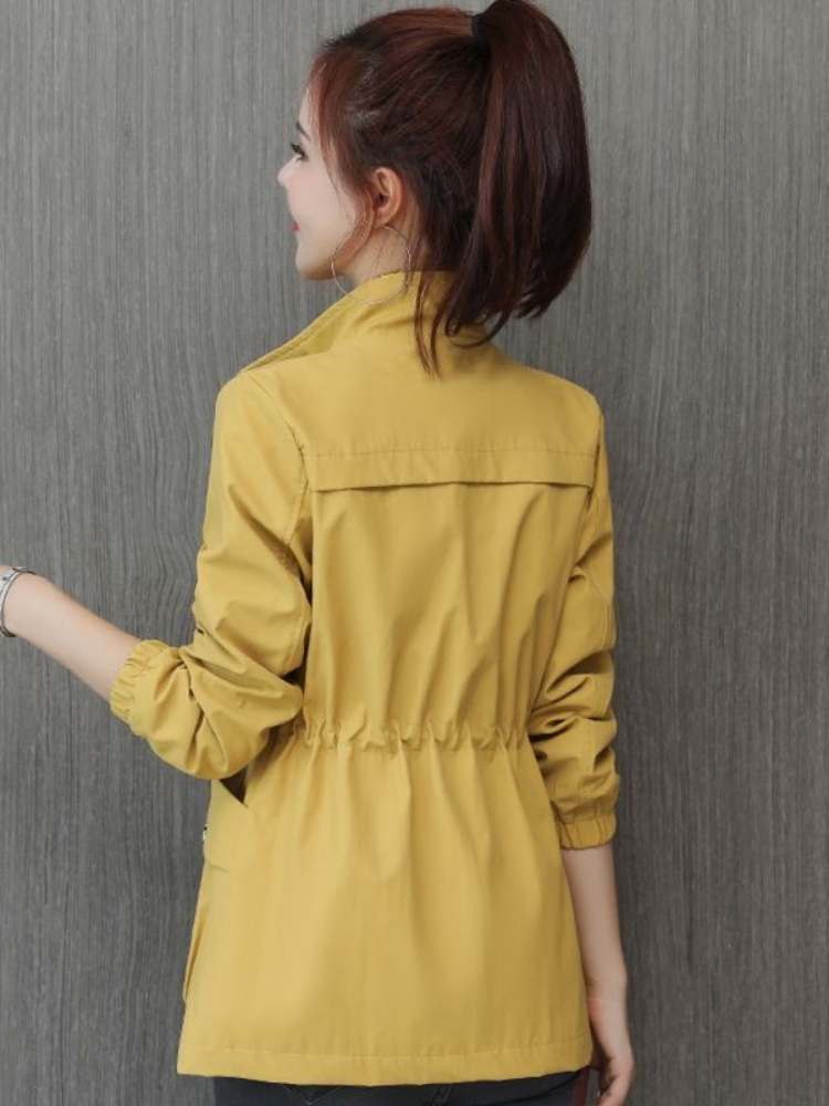Veste courte pour femmes, coupe-vent décontracté, col montant, outillage, manteau basique à fermeture éclair, hauts avec doublure, nouvelle collection printemps automne 2023