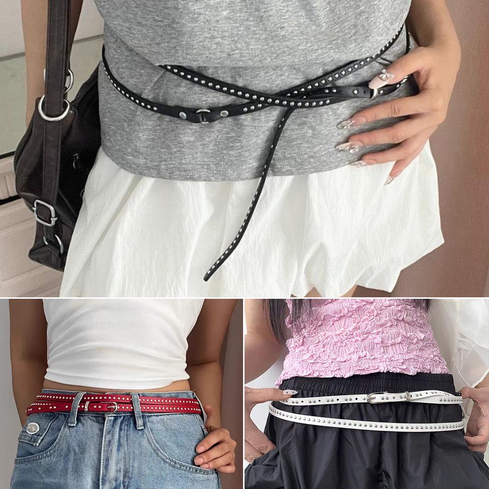 Ceinture Double fine, sangle de taille utile, longue, Double couche, Version Fine, tendance, boucle, Design de Niche, DIY