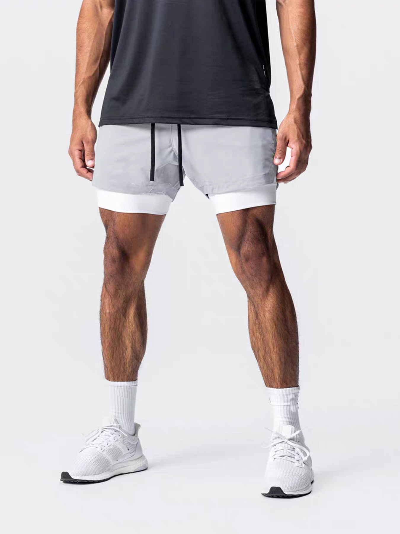 Objectifs de sport pour hommes, double couche, séchage rapide quart, basket-ball élastique, équipement d'entraînement de course, fitness pour squat profond