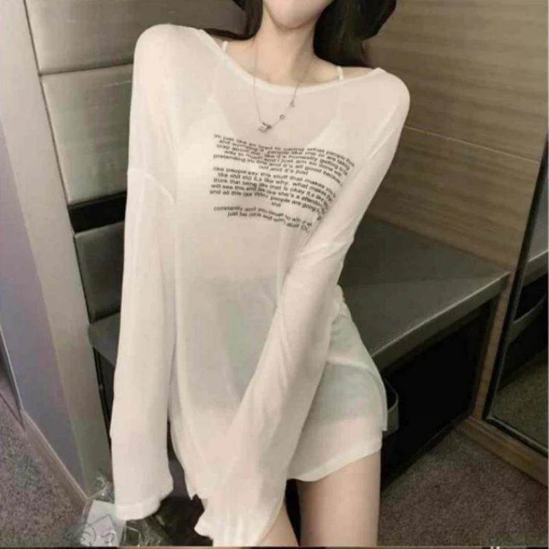 Vêtements d'été de Style coréen pour femmes, T-shirts amples et fins assortis avec tout, motif de lettres, Design Simple, hauts pour étudiants, nouvelle tendance