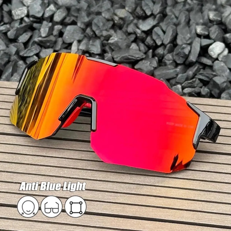 Lunettes de soleil de cyclisme carrées à grande monture, protection UV, lunettes de sport, coupe-vent, pour randonnée, escalade, femmes et hommes
