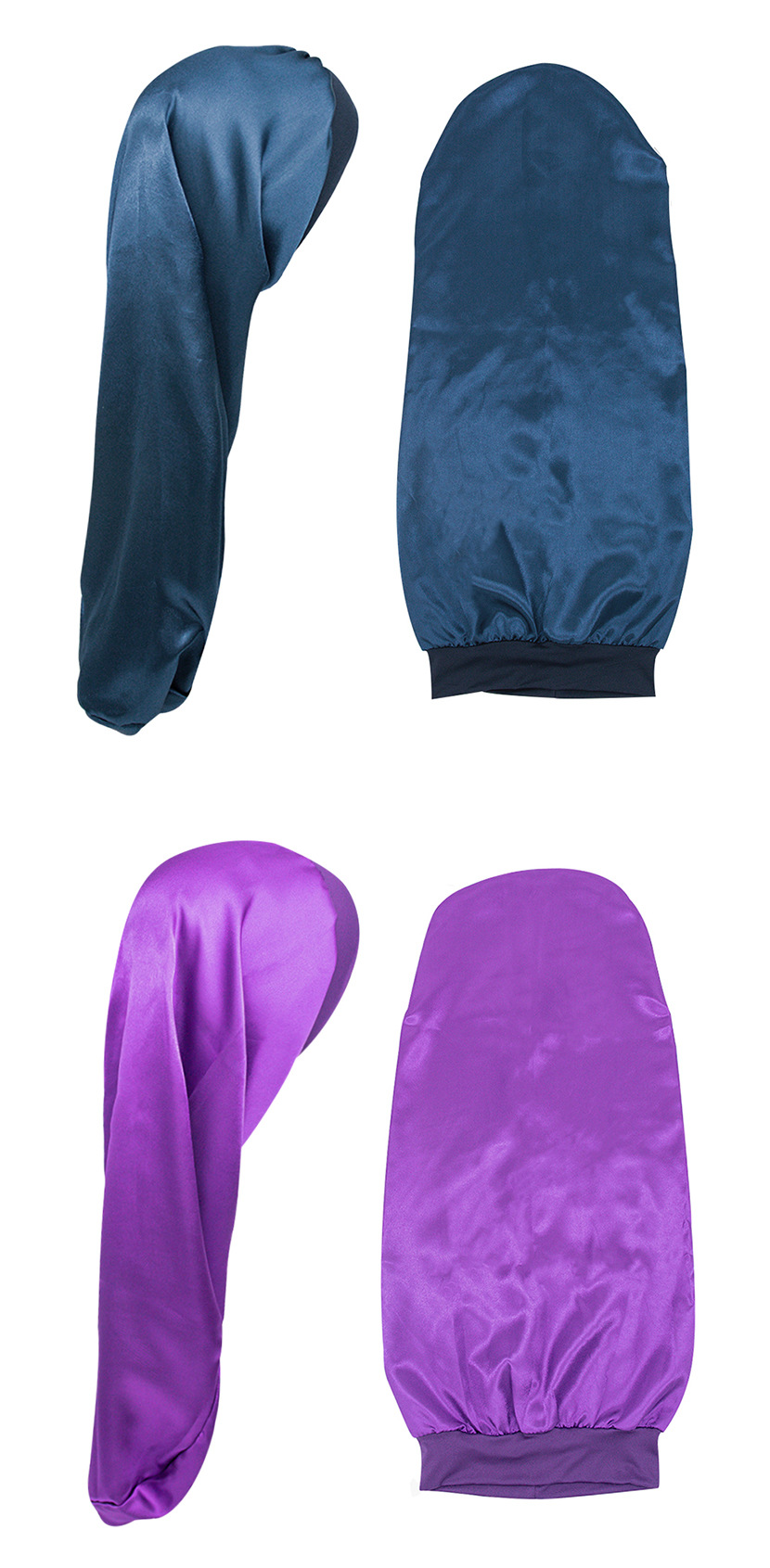Bonnet de nuit Long en Satin pour femmes, Bonnet de nuit soyeux avec large bande élastique, Turban de soins capillaires pour cheveux lisses et bouclés