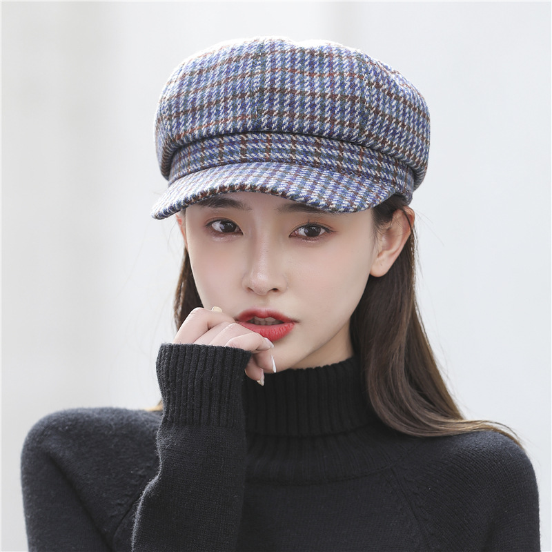 Chapeaux pour femmes, chapeau d'hiver chaud, à la mode, réduit l'âge, casquette octogonale militaire, casquette décontractée à visière, Boina S54