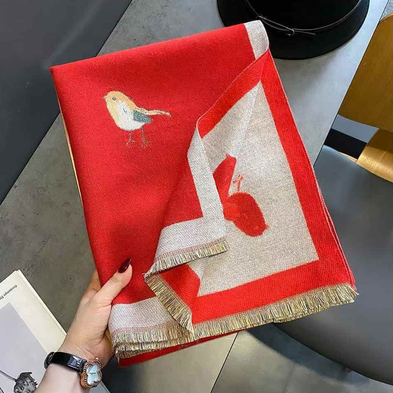 Couverture épaisse en Imitation cachemire pour femmes, écharpe chaude, châle Pashmina, enveloppe d'hiver, nouveau Design imprimé, Poncho, enveloppe féminine, 2025