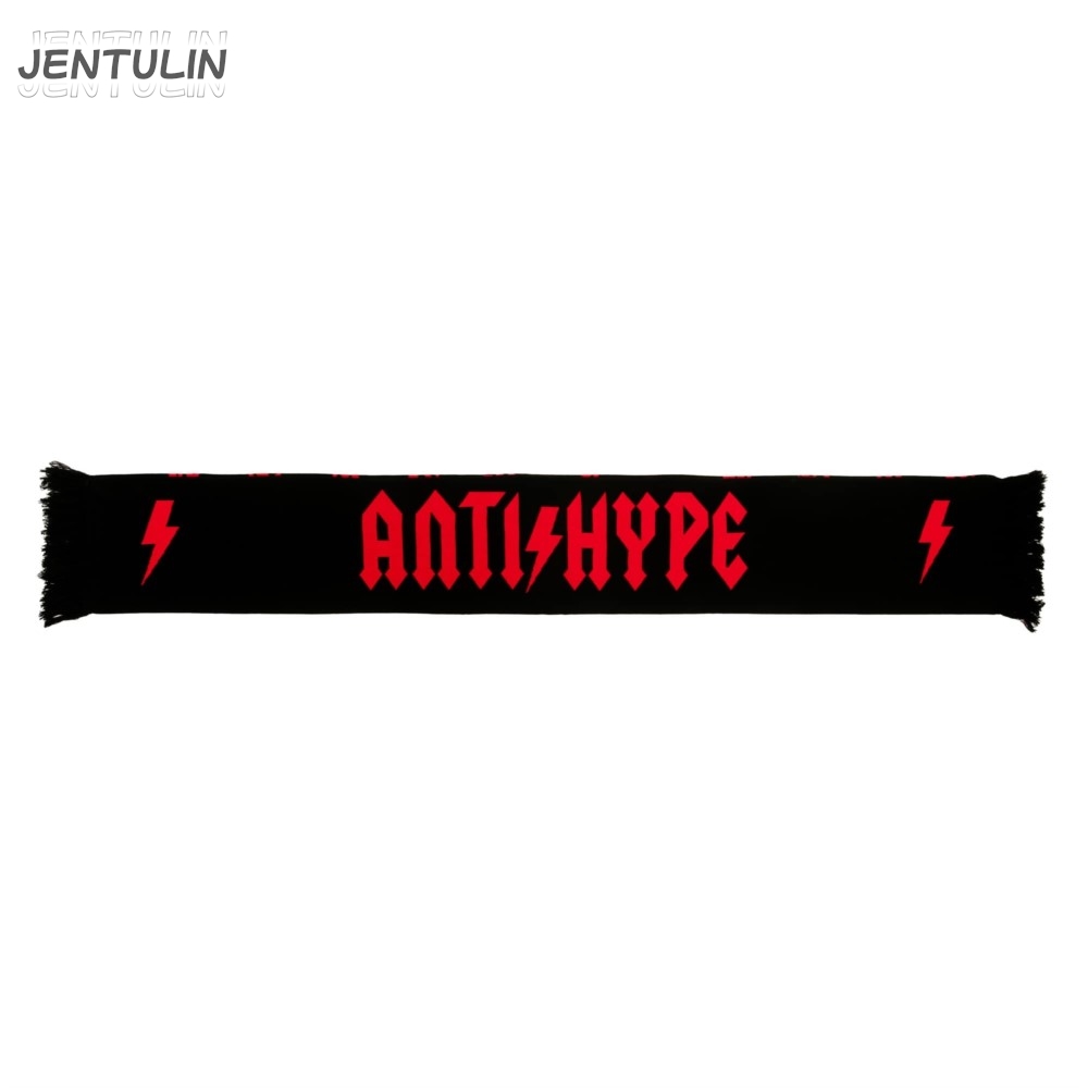Écharpe noire unisexe avec lettre anti-hype pour homme, châle gothique, écharpes chaudes, streetwear Y2K, Harajuku coréen, Hip Hop, accessoires d'hiver