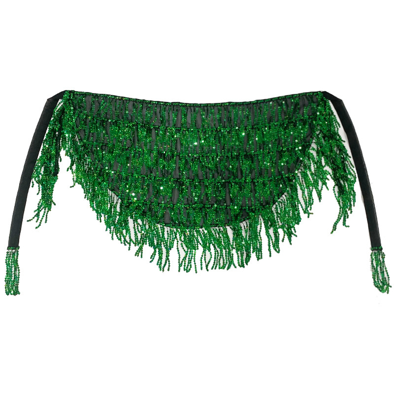 Danse du ventre hanche écharpe paillettes gland jupe ceinture portefeuille brillant Rave Costume pour femmes fille frange Oriental arabe Bollywood tenue