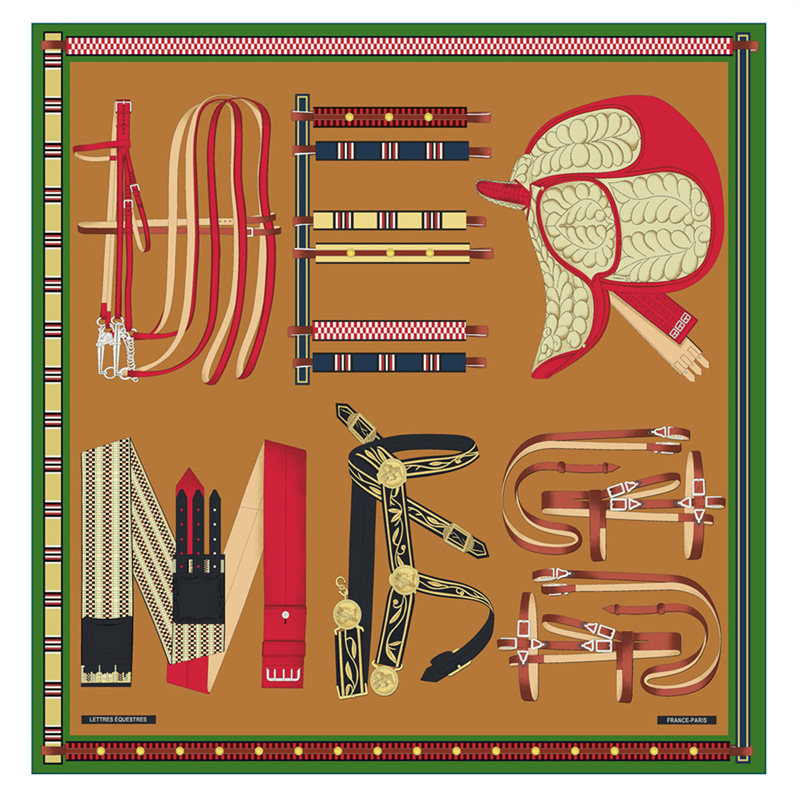 Foulard en soie femmes ceinture de selle imprimer foulards carrés tête Echarpes Foulards en soie Femme enveloppes châles de plage Bandana dame Hijabs