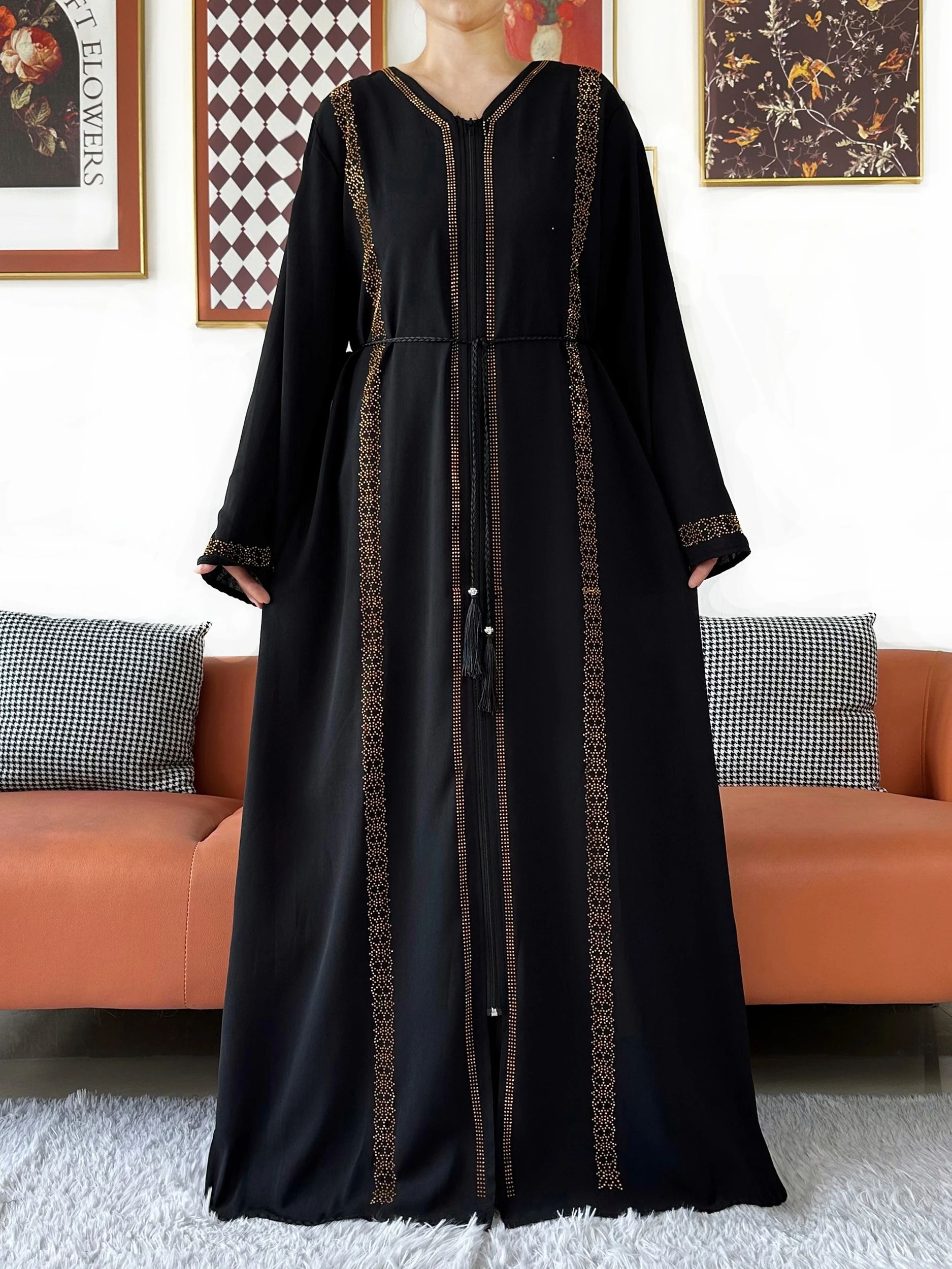 Abaya en mousseline de soie pour femmes, manches longues, ample, ouvert, vêtements islamiques musulmans, Style Cardigan, robes à la mode musulmane, nouvelle collection