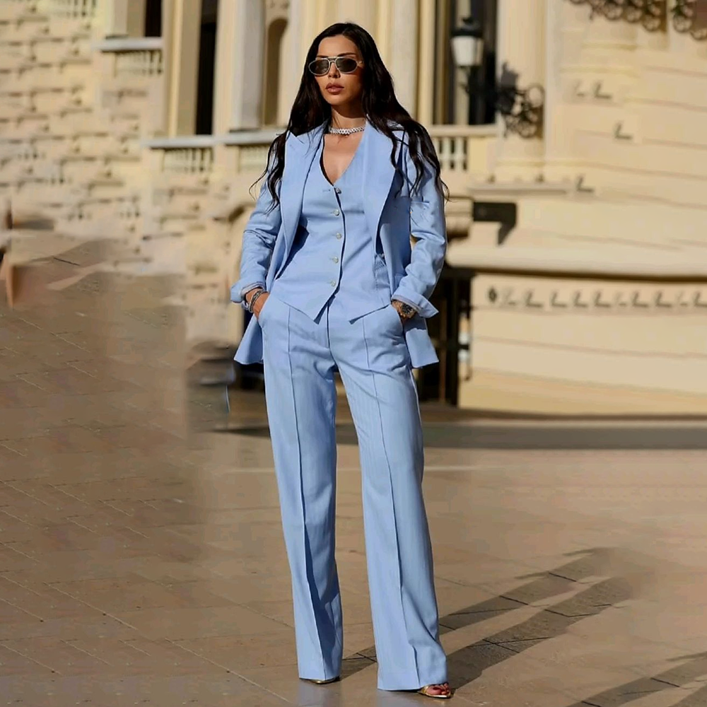 Costumes pour femmes 3 pièces veste pantalon gilet intelligent décontracté bureau femme vêtements de haute qualité Chic tenues ensembles de Blazer formel