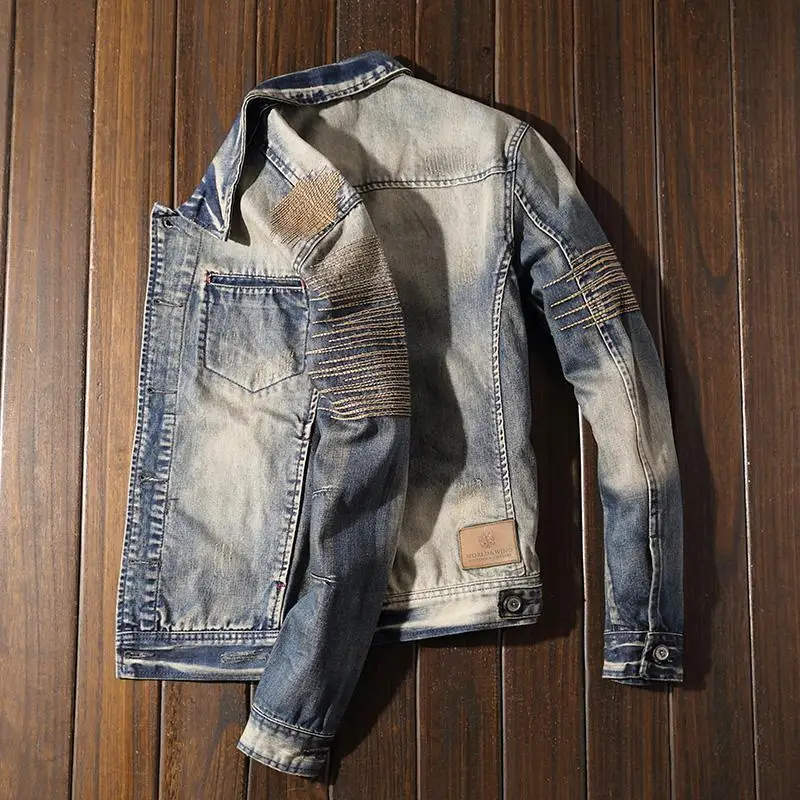 Manteau de cowboy pour hommes automne corée Vintage mode de tissu vestes en jean décontractée homme à faible coût vêtements pour hommes Lxury vêtements d'extérieur taille L Joker