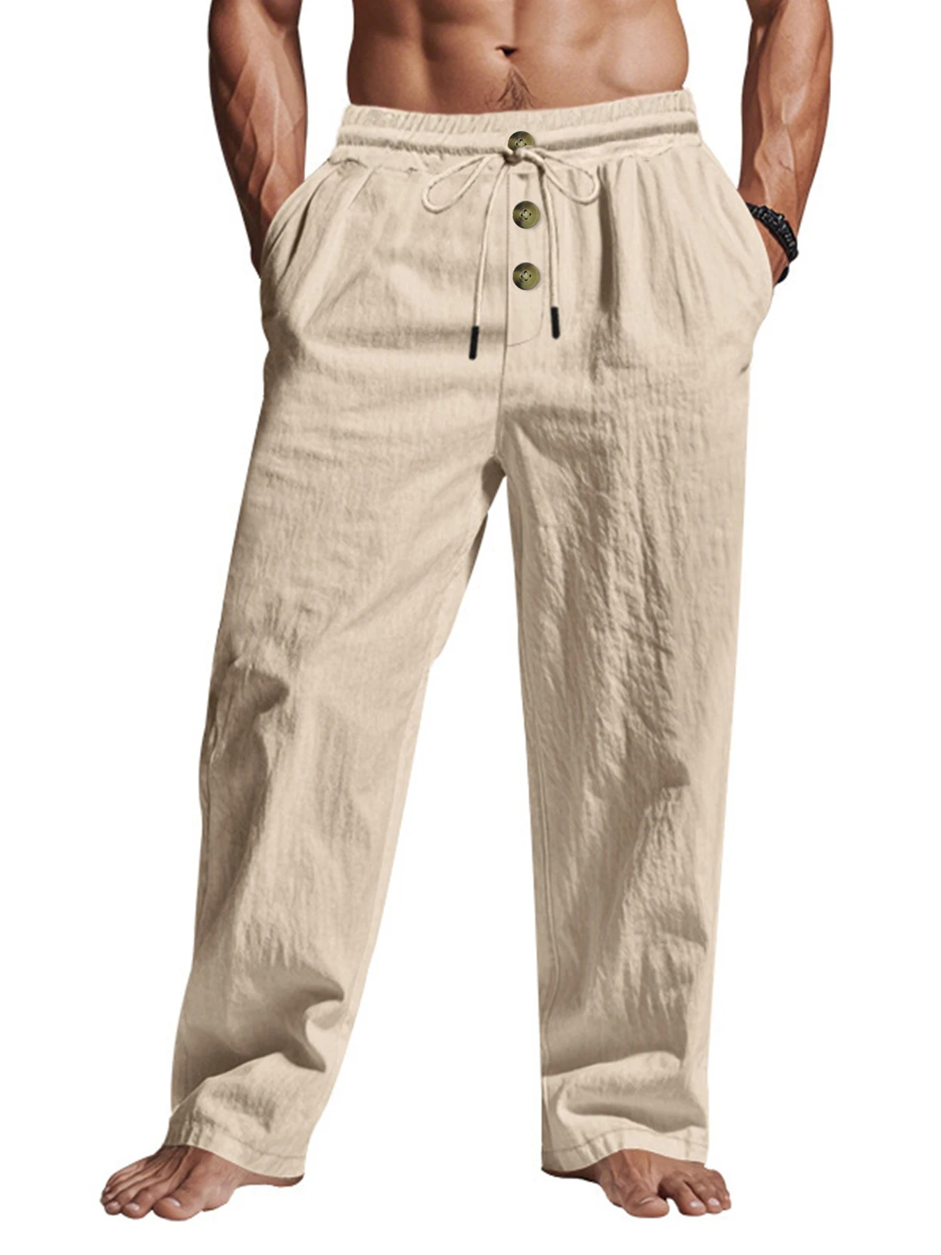 Pantalons décontractés pour hommes, pantalons d'été respirants, couleur unie, pantalons de survêtement de haute qualité, pantalons de sport de plage hawaïens, de Jogging