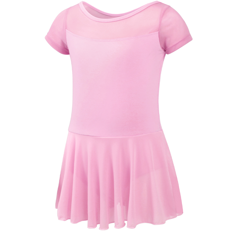 Robe de Ballet pour filles, justaucorps de danse, maille épissure, manches courtes, jupe en mousseline de soie, body de Ballet, Costumes de danse