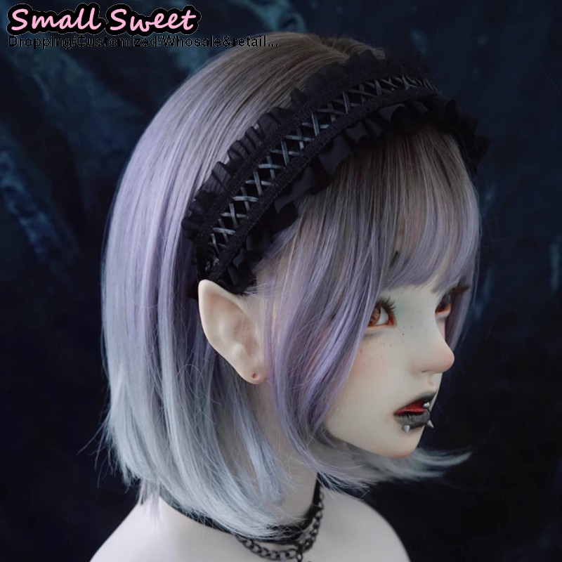Goth sous-culture accessoires pour cheveux Harajuku gothique Lolita Y2K fille Punk foncé dentelle florale bandeau à volants bandeau cerceau pour cheveux