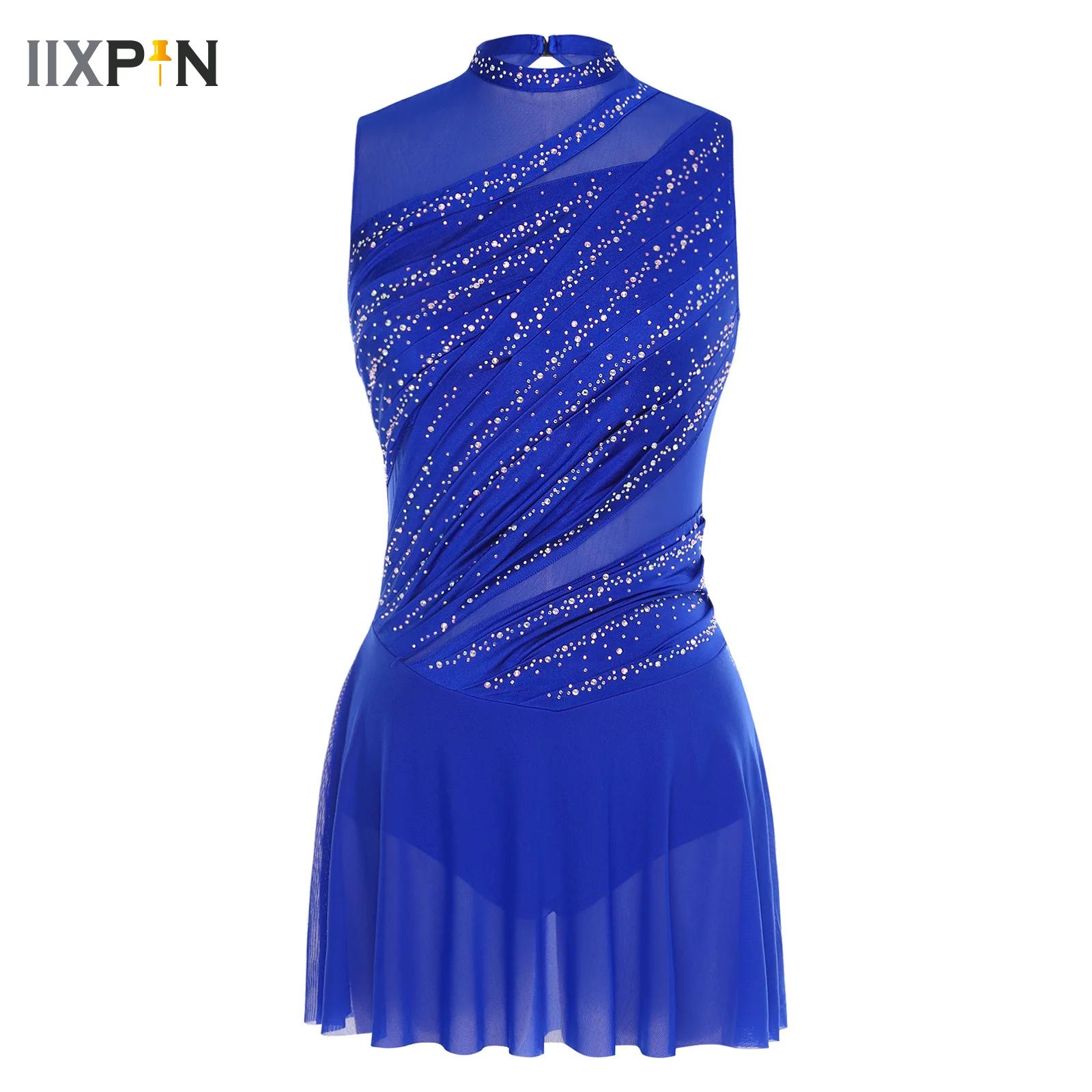 Maillot de Ballet pour femmes, Costume de danse contemporaine lyrique, vêtements de danse, strass brillants, justaucorps de gymnastique, robe Tutu de patinage artistique