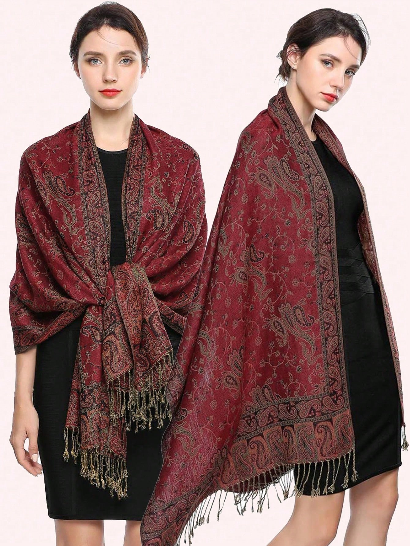 Écharpe Pashmina épaisse, châle enveloppant, étoles Jacquard Paisley, foulards Vintage en noix de cajou, en coton imprimé, protection solaire, Hijab, vente en gros