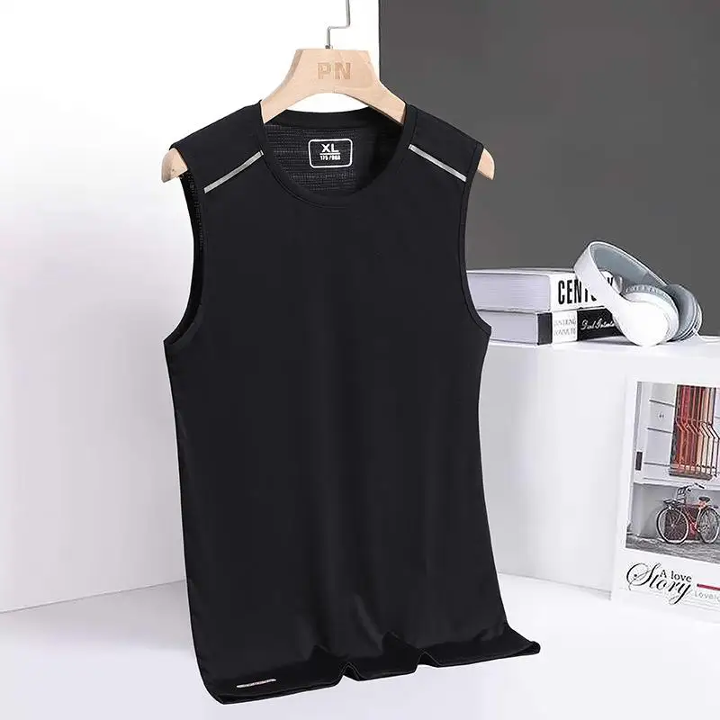 Débardeur Homme Grande Taille 8XL Séchage Rapide en Soie Glacée Sans Manches T-shirt Sportif d'Été pour Homme Grandes Tailles 4XL 6XL Singlet Chemises 3XL 4XL 5XL 6XL