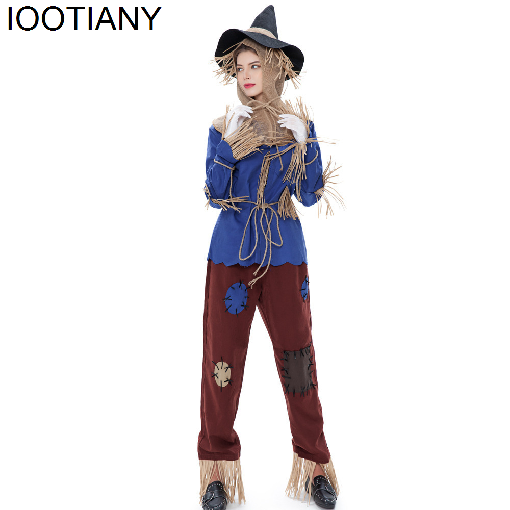 IOOTIANY unisexe livre semaine tenue de jeu de rôle carnaval assistant épouvantail Costume Cosplay déguisement robe de soirée