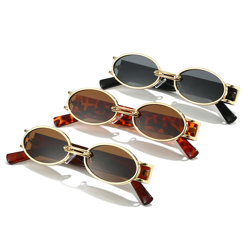 Nouvelles lunettes de soleil ovales Vintage dames Ins petites lunettes de soleil rétro Punk pour femmes hommes marque de luxe UV400 Protection nuances lunettes de soleil