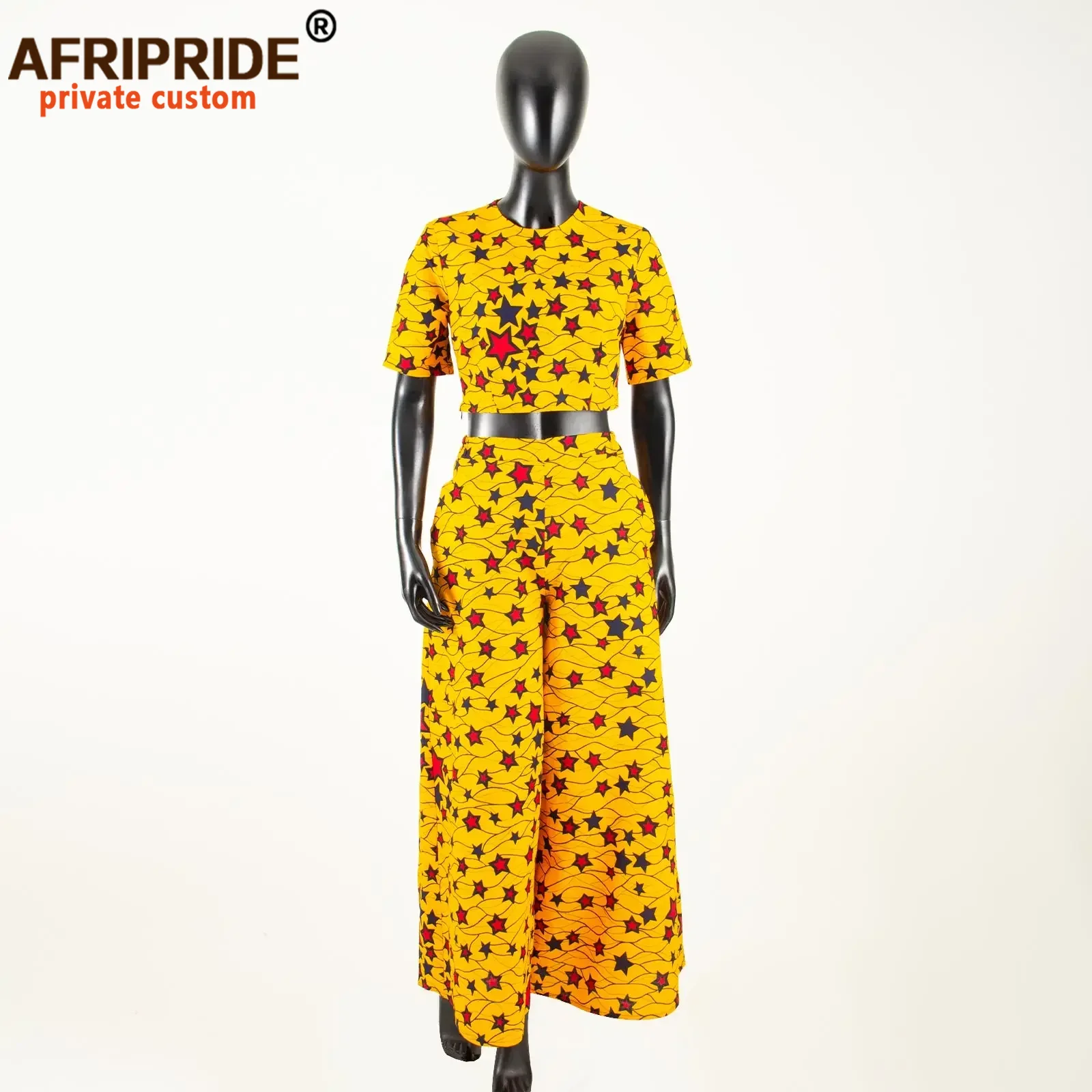 Vêtements africains pour femmes, haut court et pantalon à jambes larges, ensemble 2 pièces, tenues imprimées, Vintage, élégant, mode Ankara, tenue A 2326002