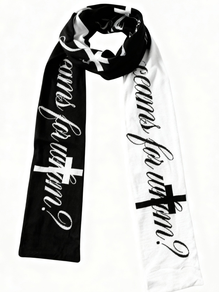 Femmes automne hiver millénaire mode rétro Double face haute rue personnalité créative lettre laine tricoté écharpe à la mode