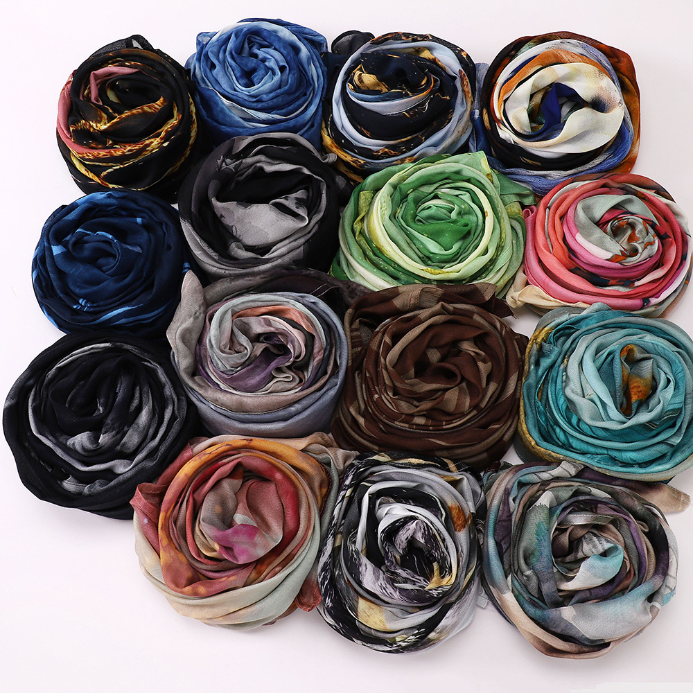 Hijab imprimé de qualité supérieure, doux et respirant, pour femmes musulmanes, châles et écharpes en coton, viscose et modal.