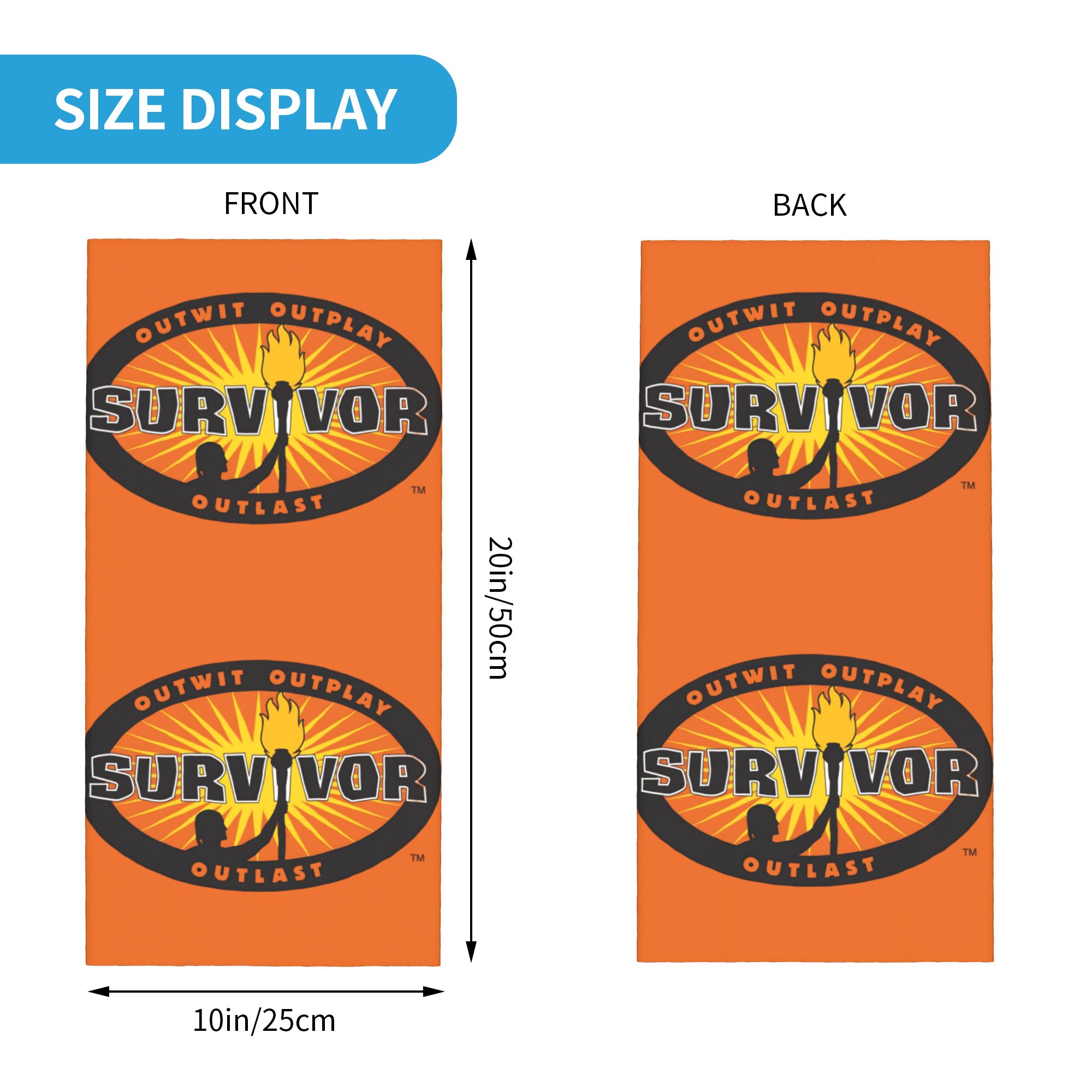 S-Survivors Bandana Cache-cou imprimé, écharpe multi-usage pour le cyclisme, la course à pied, pour hommes, femmes, adultes, coupe-vent