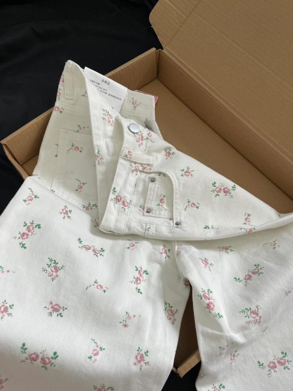 Jean droit de luxe Vintage pour femmes, motif Floral, léger, ample, taille haute, cache les hanches, amincissant, décontracté, jambes larges