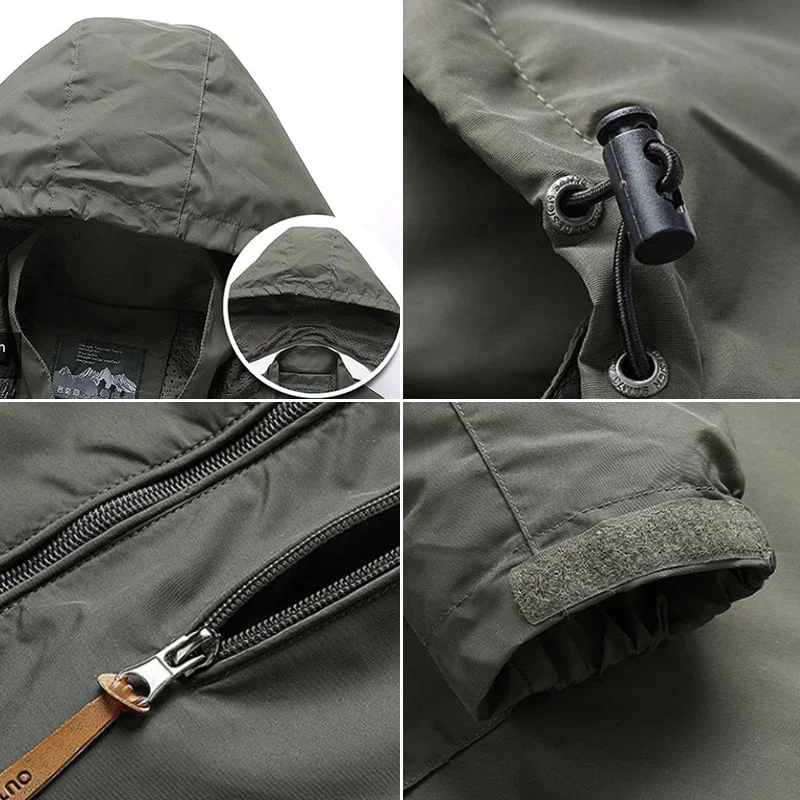 Veste de camping imperméable pour hommes, coupe-vent décontracté, manteau de baseball, vêtements pour hommes, automne, hiver, 5XL