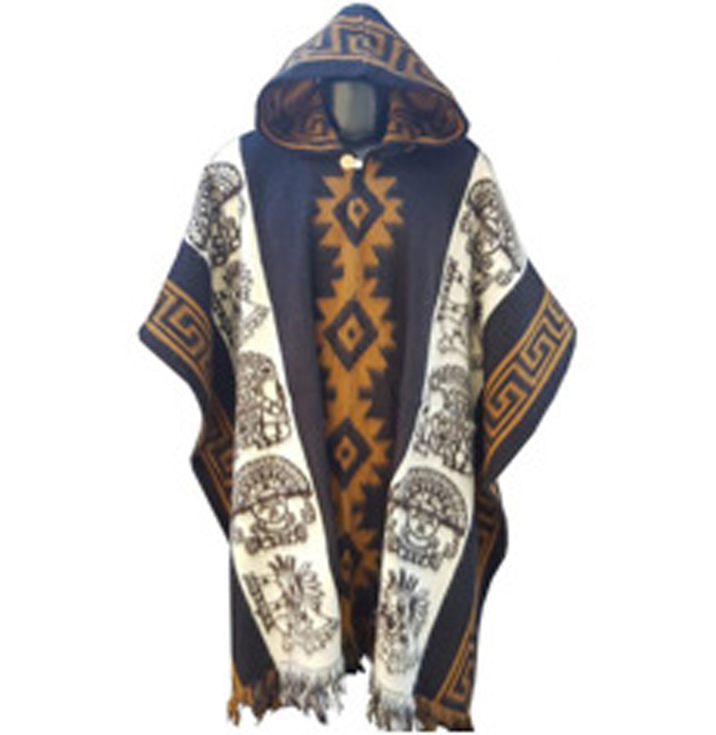 Poncho imprimé à motif ethnique vintage pour hommes et femmes, cape, châle d'extérieur, coupe-vent, vestes Everak à capuche, dames, adulte, automne, hiver