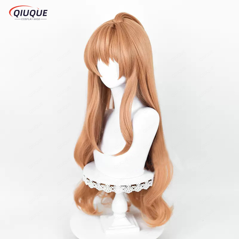Perruque de Cosplay dessin animé tigre × DRAGON Aisaka Taiga Orange Long DRAGON Toradora! Perruques synthétiques résistantes à la chaleur + bonnet de perruque
