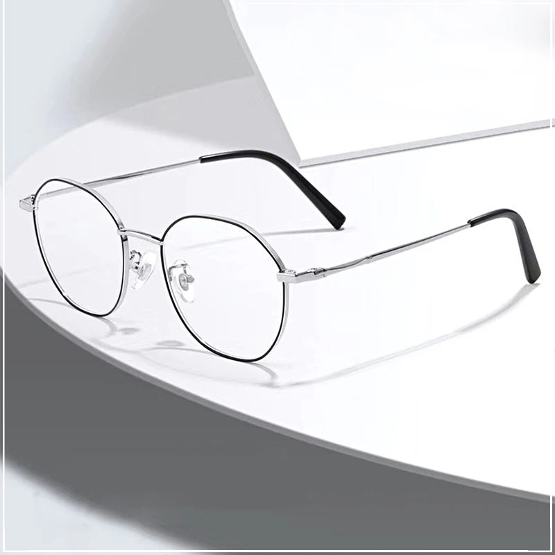 Lunettes anti-lumière bleue rondes en métal vintage pour femmes et hommes, montures de lunettes classiques unisexes, lunettes d'ordinateur transparentes, Oculos